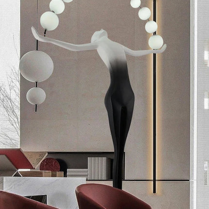 ChandelierDecor - Humanoid Sculpture Holding Ball Floor Lamp