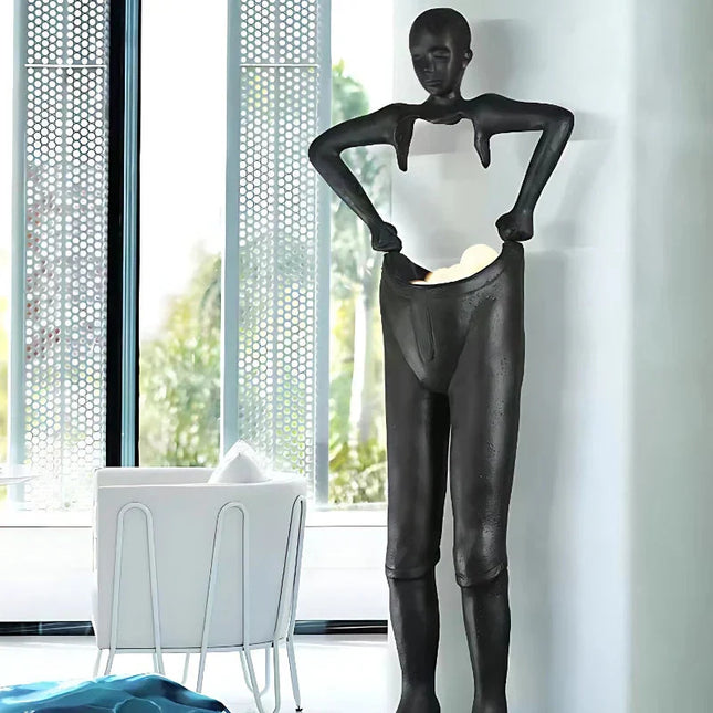 ChandelierDecor - Humanoid Sculpture Holding Floor Lamp