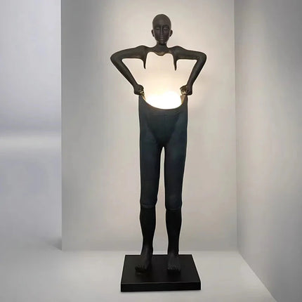 ChandelierDecor - Humanoid Sculpture Holding Floor Lamp