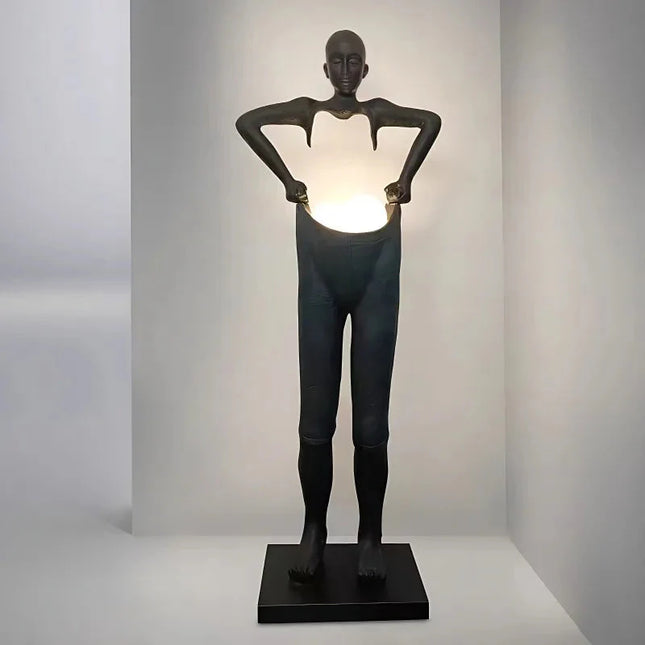 ChandelierDecor - Humanoid Sculpture Holding Floor Lamp