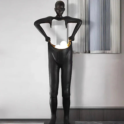 ChandelierDecor - Humanoid Sculpture Holding Floor Lamp