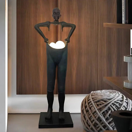 ChandelierDecor - Humanoid Sculpture Holding Floor Lamp