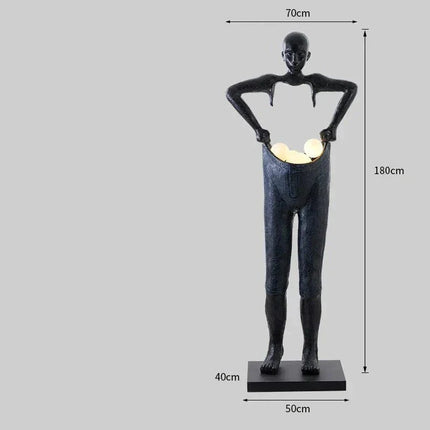 ChandelierDecor - Humanoid Sculpture Holding Floor Lamp