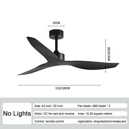 ChandelierDecor - Industrial Wind Ceiling Fan with ABS Blades Silent Fan