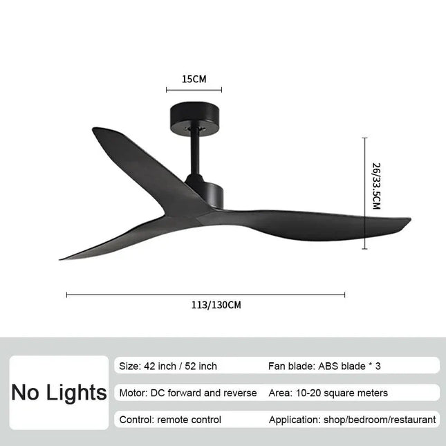 ChandelierDecor - Industrial Wind Ceiling Fan with ABS Blades Silent Fan
