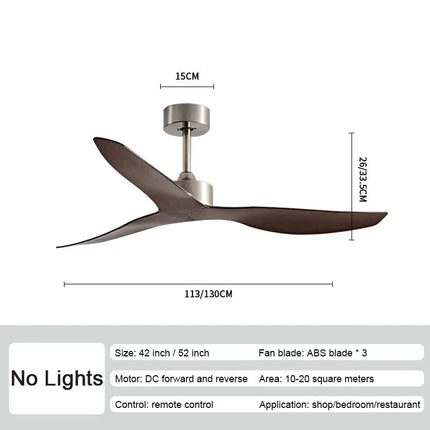 ChandelierDecor - Industrial Wind Ceiling Fan with ABS Blades Silent Fan