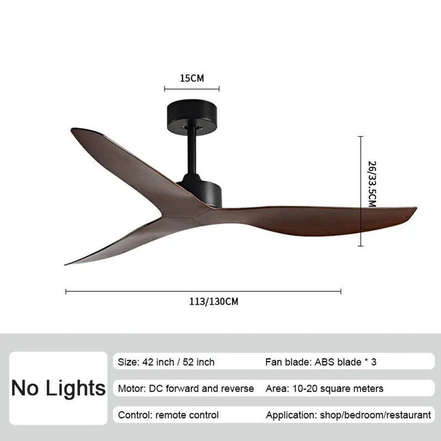 ChandelierDecor - Industrial Wind Ceiling Fan with ABS Blades Silent Fan
