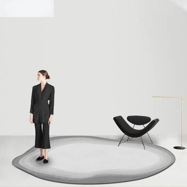 ChandelierDecor - Italian Designer Oval Linear Rug: A Statement of Luxury and Style