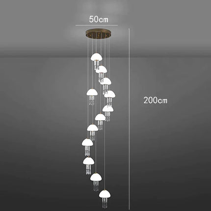 ChandelierDecor - Jelly Fish Staircase Chandelier Lighting Decor