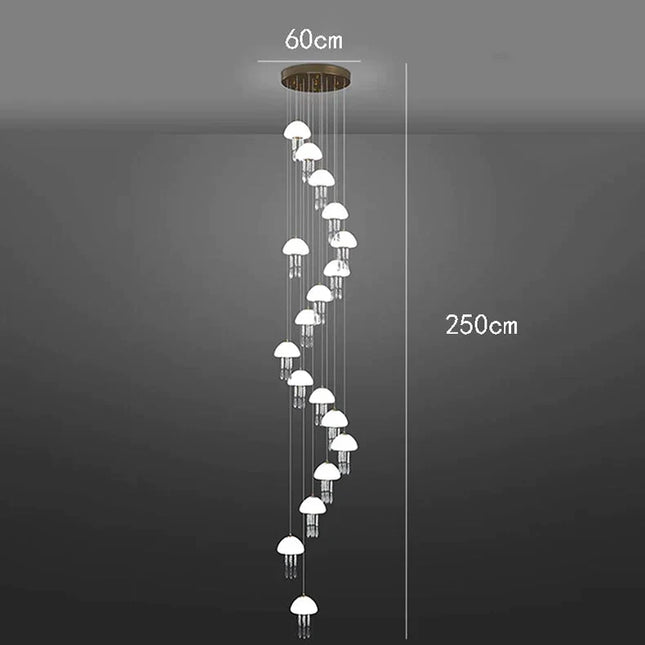 ChandelierDecor - Jelly Fish Staircase Chandelier Lighting Decor