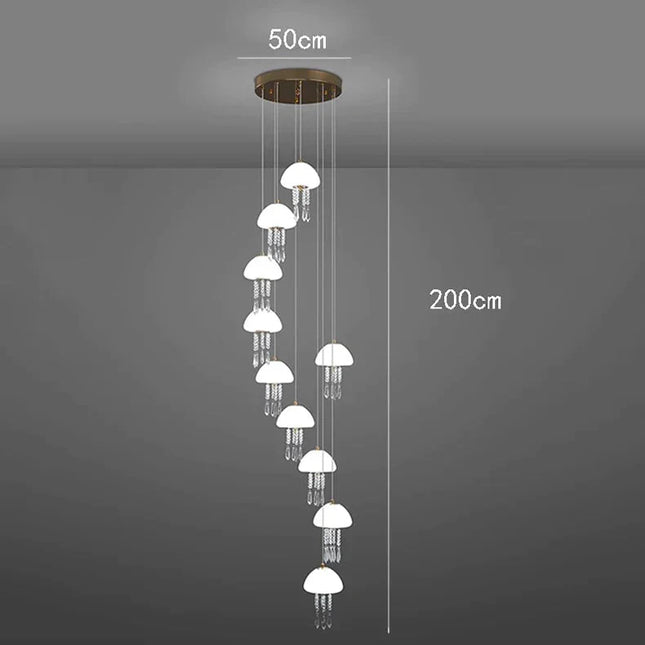 ChandelierDecor - Jelly Fish Staircase Chandelier Lighting Decor