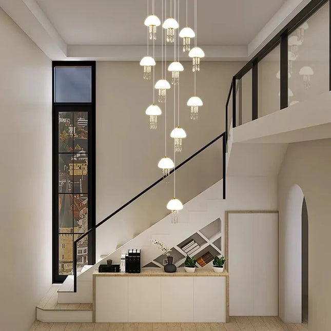 ChandelierDecor - Jelly Fish Staircase Chandelier Lighting Decor