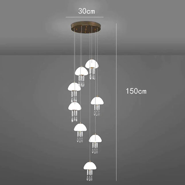 ChandelierDecor - Jelly Fish Staircase Chandelier Lighting Decor