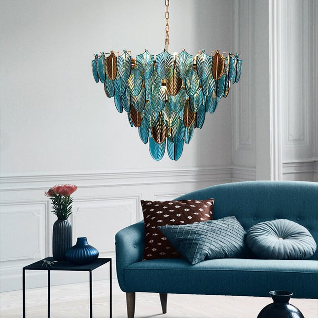 ChandelierDecor - K9 Crystal Leaf Chandelier: Exquisite Lighting Fixture
