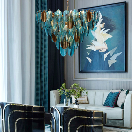 ChandelierDecor - K9 Crystal Leaf Chandelier: Exquisite Lighting Fixture