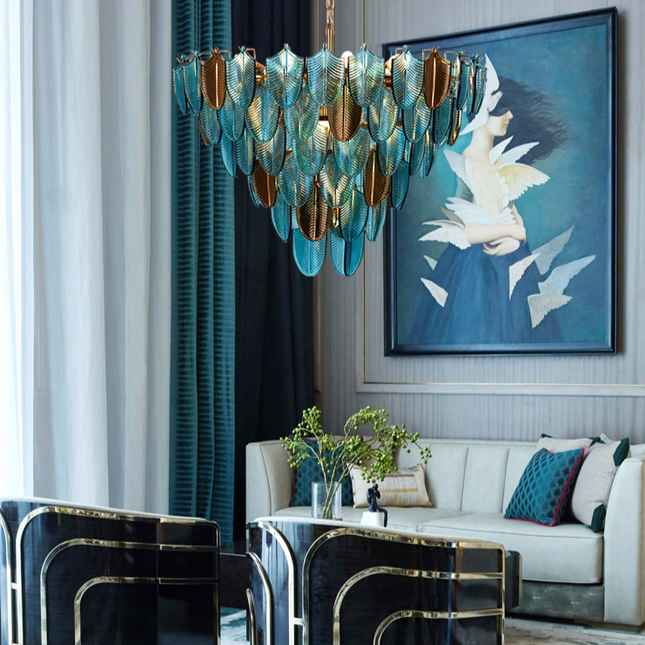 ChandelierDecor - K9 Crystal Leaf Chandelier: Exquisite Lighting Fixture