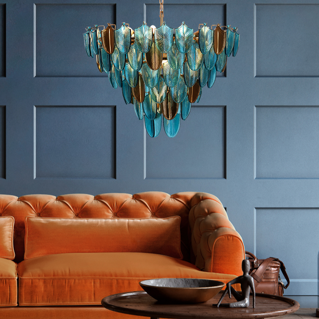 ChandelierDecor - K9 Crystal Leaf Chandelier: Exquisite Lighting Fixture