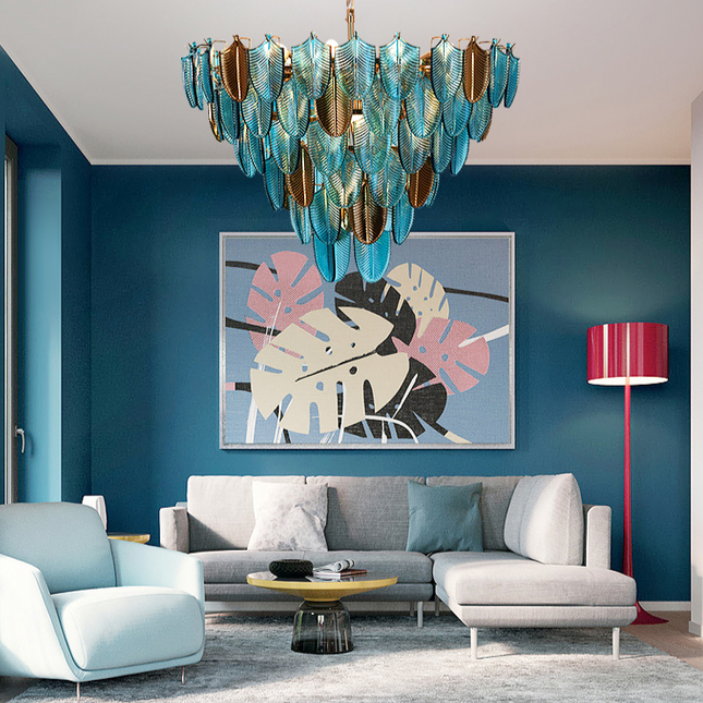 ChandelierDecor - K9 Crystal Leaf Chandelier: Exquisite Lighting Fixture