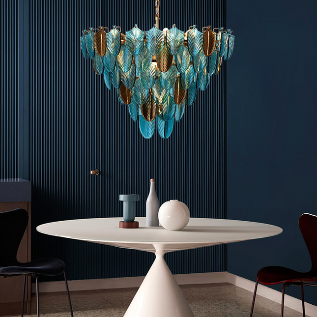 ChandelierDecor - K9 Crystal Leaf Chandelier: Exquisite Lighting Fixture