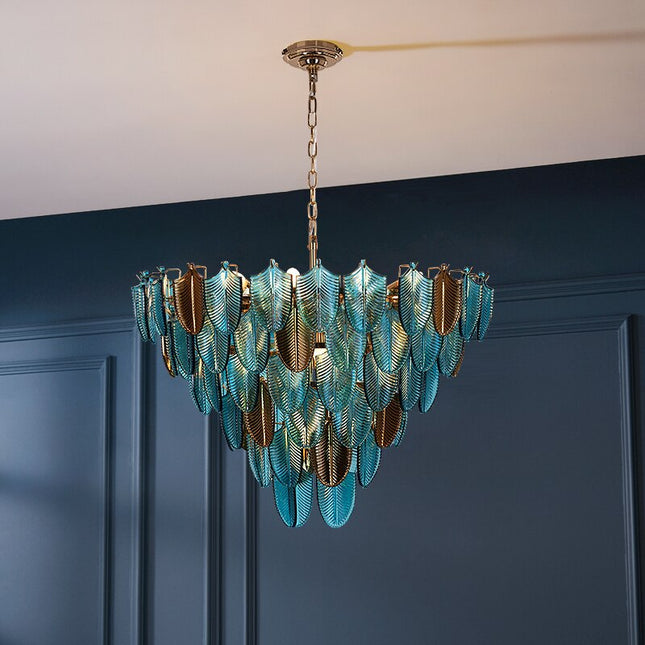 ChandelierDecor - K9 Crystal Leaf Chandelier: Exquisite Lighting Fixture