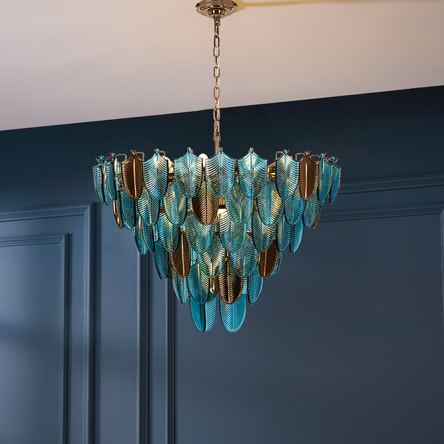 ChandelierDecor - K9 Crystal Leaf Chandelier: Exquisite Lighting Fixture
