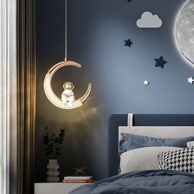 ChandelierDecor - Kids Bedside Astronaut on Moon Light | Kids Room Decor Lights