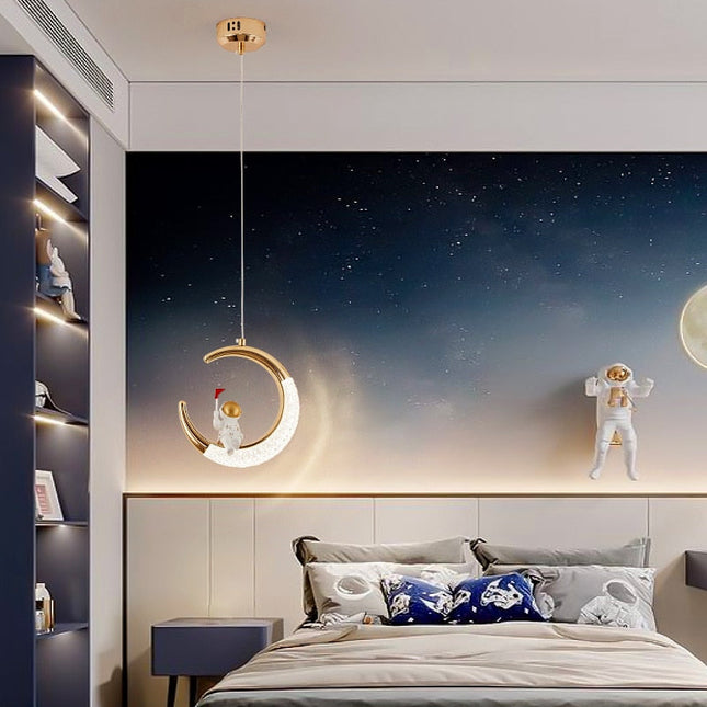 ChandelierDecor - Kids Bedside Astronaut on Moon Light | Kids Room Decor Lights