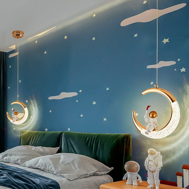 ChandelierDecor - Kids Bedside Astronaut on Moon Light | Kids Room Decor Lights