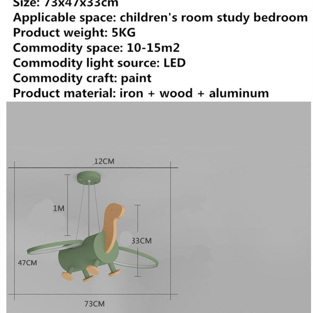 ChandelierDecor - Kids Dinosaur Ceiling Light - Fun Room Decor for Children