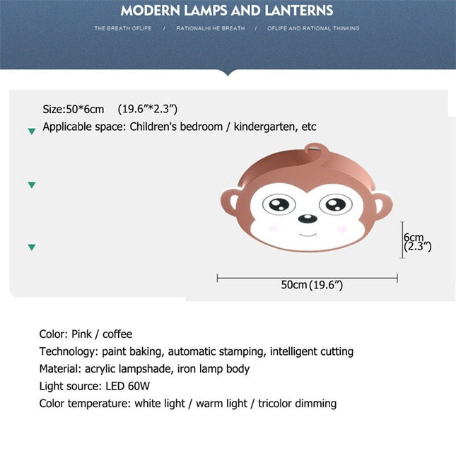 ChandelierDecor - Kids Monkey Ceiling Light | Kids Room Decor Lights