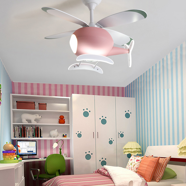 ChandelierDecor - Kids' Nursery Helicopter Ceiling Light with Fan