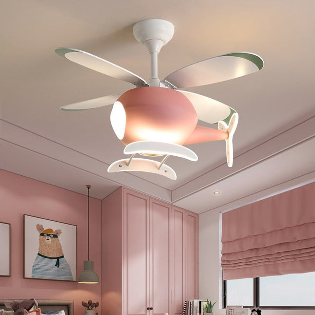 ChandelierDecor - Kids' Nursery Helicopter Ceiling Light with Fan