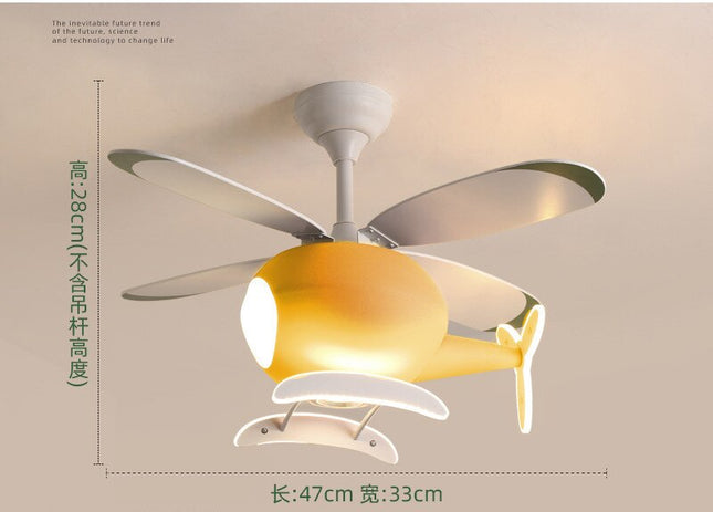 ChandelierDecor - Kids' Nursery Helicopter Ceiling Light with Fan