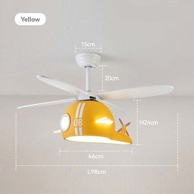 ChandelierDecor - Kids Room Helicopter Ceiling Fan with Light - Art Deco Style