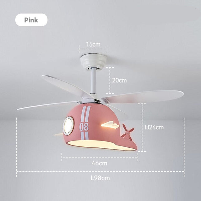 ChandelierDecor - Kids Room Helicopter Ceiling Fan with Light - Art Deco Style
