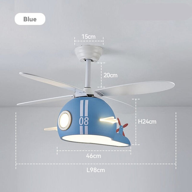 ChandelierDecor - Kids Room Helicopter Ceiling Fan with Light - Art Deco Style