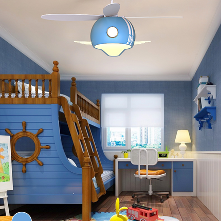 ChandelierDecor - Kids Room Helicopter Ceiling Fan with Light - Art Deco Style
