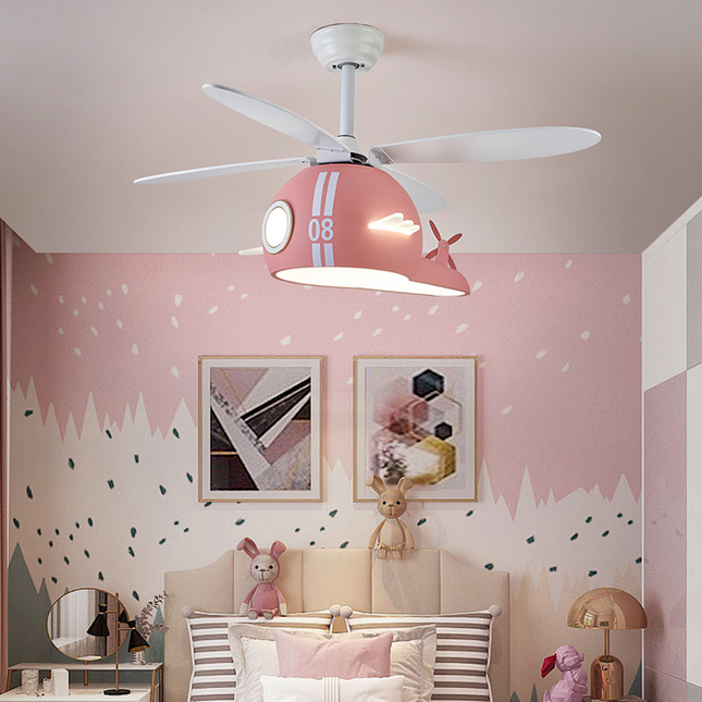 ChandelierDecor - Kids Room Helicopter Ceiling Fan with Light - Art Deco Style