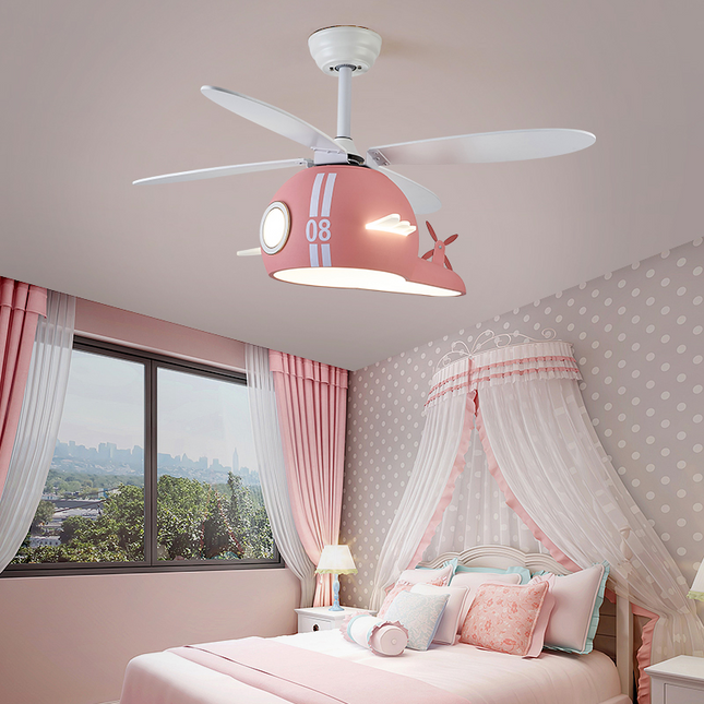 ChandelierDecor - Kids Room Helicopter Ceiling Fan with Light - Art Deco Style