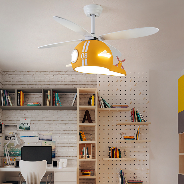 ChandelierDecor - Kids Room Helicopter Ceiling Fan with Light - Art Deco Style