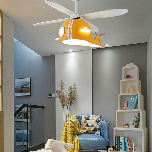 ChandelierDecor - Kids Room Helicopter Ceiling Fan with Light - Art Deco Style