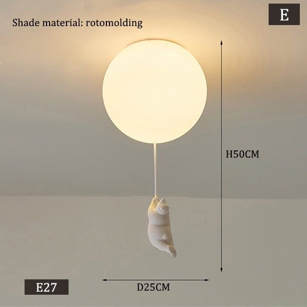 ChandelierDecor - Kids Teddy Bears Holding Balloons Ceiling Light | Kids Room Decor Lights