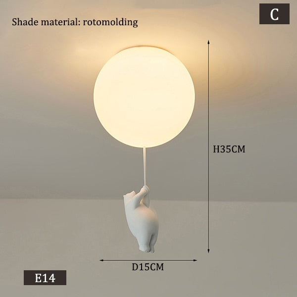 ChandelierDecor - Kids Teddy Bears Holding Balloons Ceiling Light | Kids Room Decor Lights