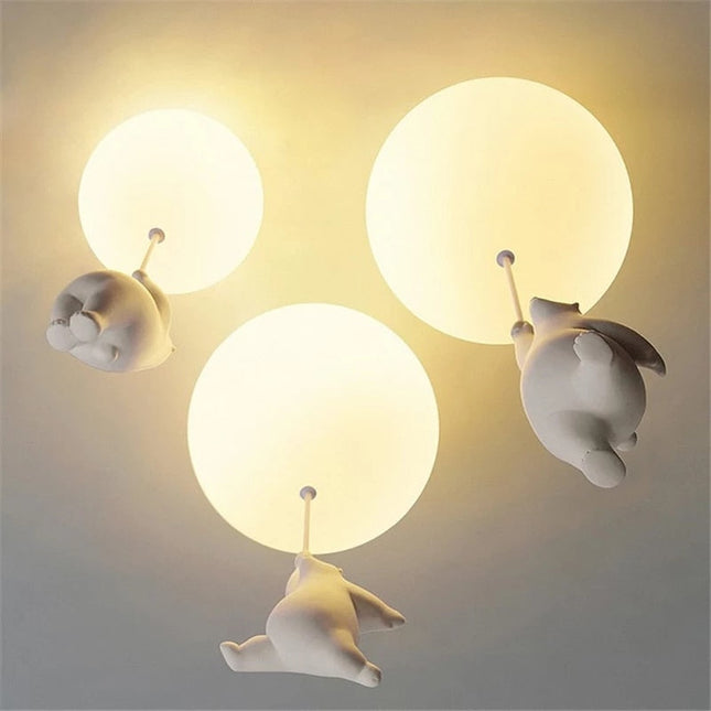 ChandelierDecor - Kids Teddy Bears Holding Balloons Ceiling Light | Kids Room Decor Lights