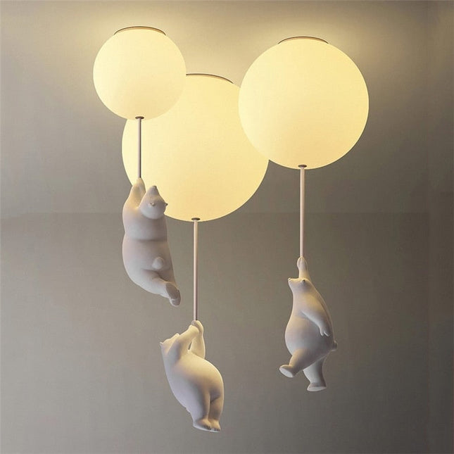 ChandelierDecor - Kids Teddy Bears Holding Balloons Ceiling Light | Kids Room Decor Lights