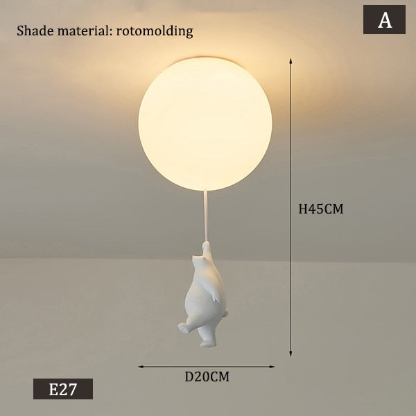 ChandelierDecor - Kids Teddy Bears Holding Balloons Ceiling Light | Kids Room Decor Lights