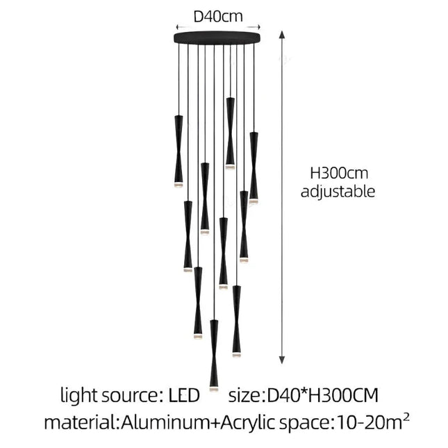 ChandelierDecor - LED Attic Bend Tubes Chandelier Lighting