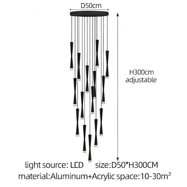 ChandelierDecor - LED Attic Bend Tubes Chandelier Lighting