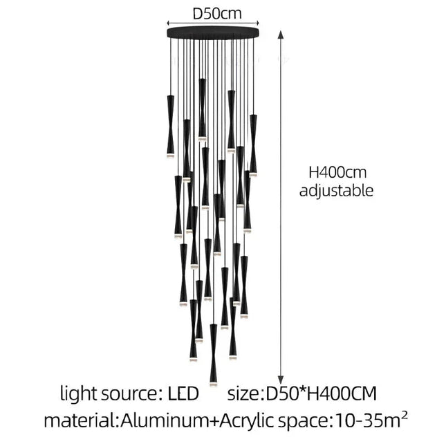 ChandelierDecor - LED Attic Bend Tubes Chandelier Lighting