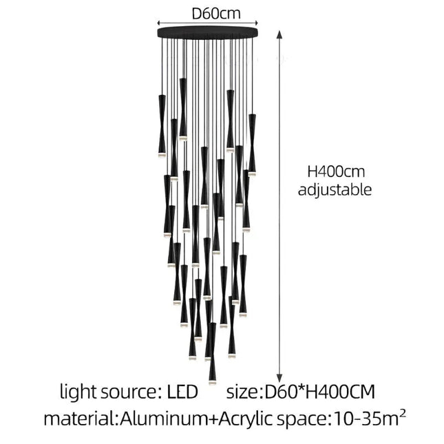ChandelierDecor - LED Attic Bend Tubes Chandelier Lighting